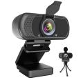 Adesso Webcam 1080p CyberTrack K1 2.1MP Double Micros avec Annulation de Bruit Pan/Tilt Montable sur Trépied PC/Mac - Noir